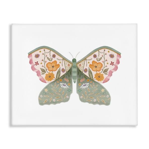 slide 2 of 10, Stupell Moth with Floral Wings Canvas Wall Art Design By Leah Straatsma 20 x 16