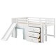 preview thumbnail 11 of 11, Full Size Low Loft Bed with Built-in Slide, Solid Wood Bed Frame with 3 Storage Drawers & 2 Doors for Kids Boys Girls Bedroom
