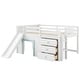 preview thumbnail 11 of 11, Wood Full Size Low Loft Bed Modern Kids Bedrooms Bed Frame with Slide, Three Storage Drawers and Two Doors for Boys, Girls
