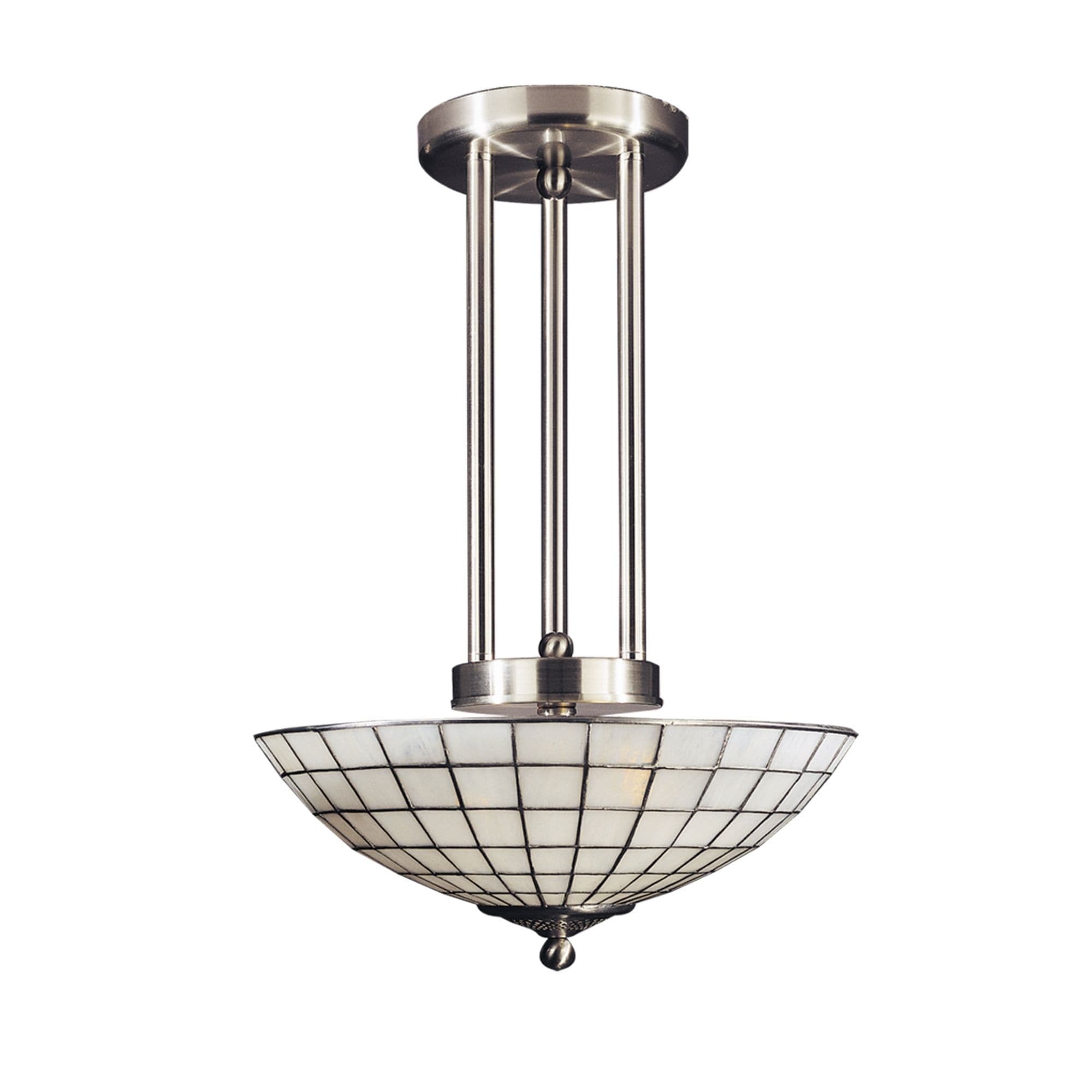 36" Dome Hand Crafted Glass Tiffany-Style Ceiling Light Fixture