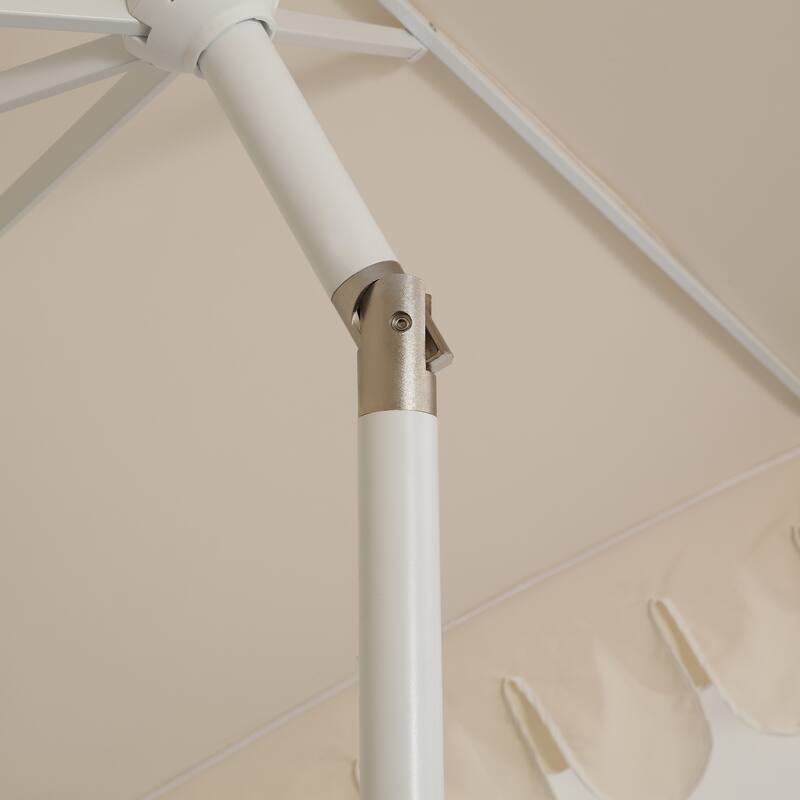 9ft Fringe Patio Umbrella Auto-Tilt, Crank, by JONATHAN Y