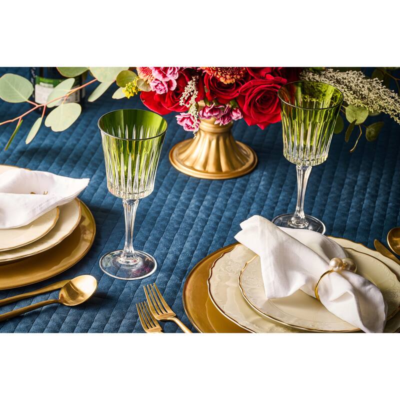 Majestic Gifts European Glass Water / Wine Goblet-Green-Set/6 - 10 Oz.