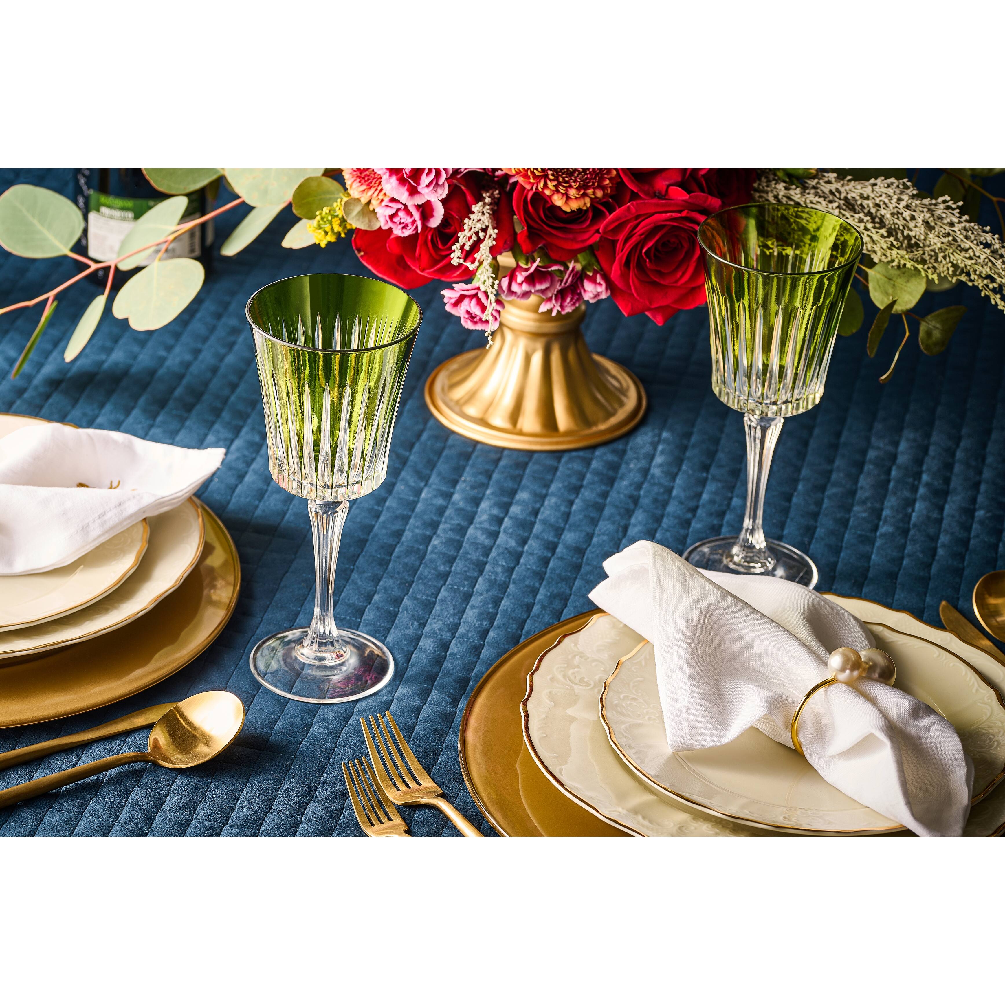 Majestic Gifts European Glass Water / Wine GobletGreenSet/6 10 Oz