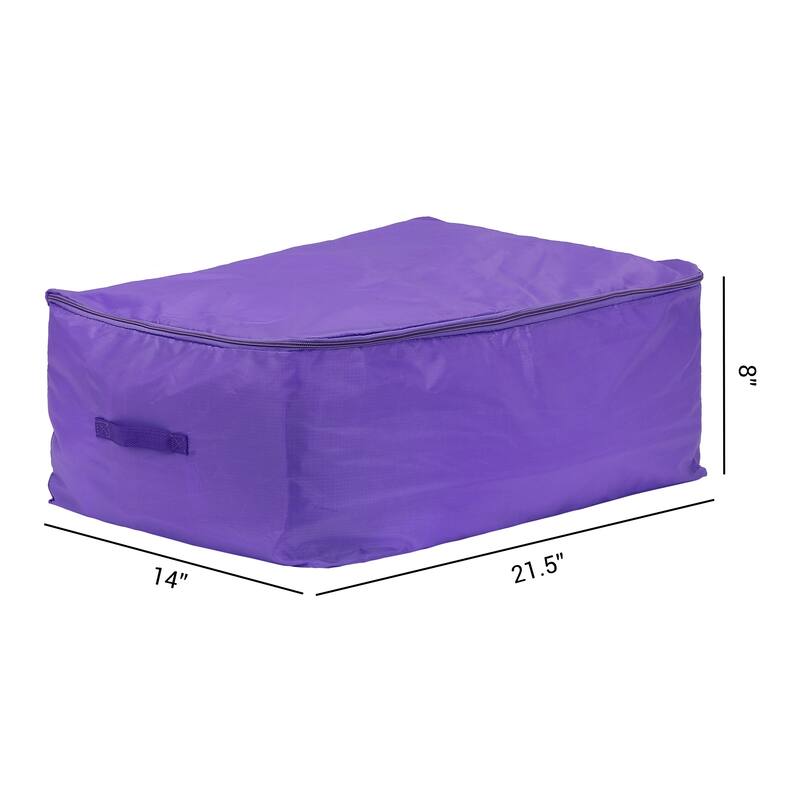 Clothes Storage, Storage Bags, 1 Pack Moving Bags for Organizing Comforters, Closet Organizers, and Storage with Handles - Purple - 21.5*14*8in