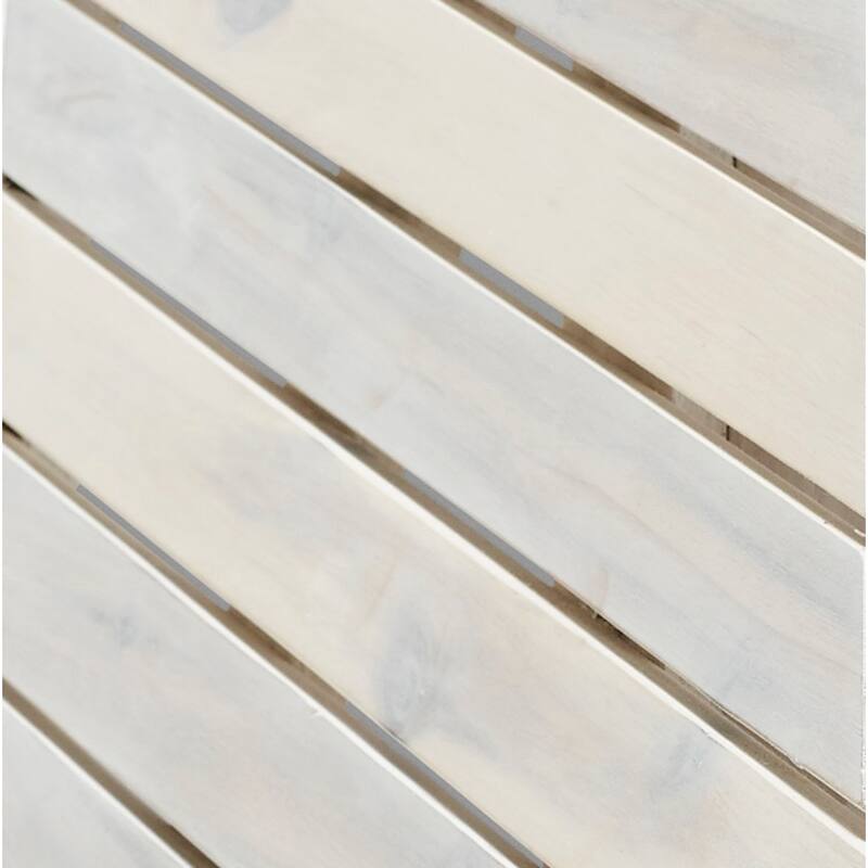 Walker Edison Elephant Point Acacia Wood Chevron Bench