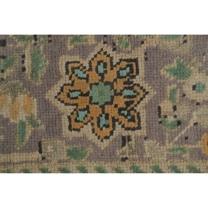 Hand Knotted Oriental 100% Wool Carpet Traditional Floral Beige & Ivories Tabriz Area Rug - 9' 7'' X 6' 8''