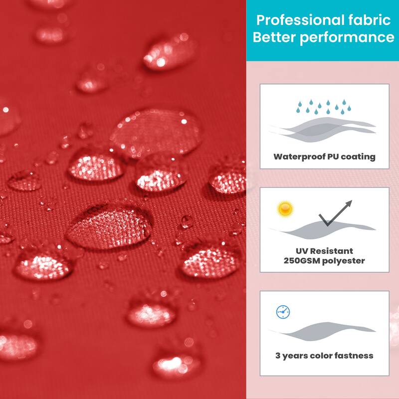 10x13FT Patio Cantilever Umbrella Outdoor Offset Umbrella 360-Degree Rotation with No Base