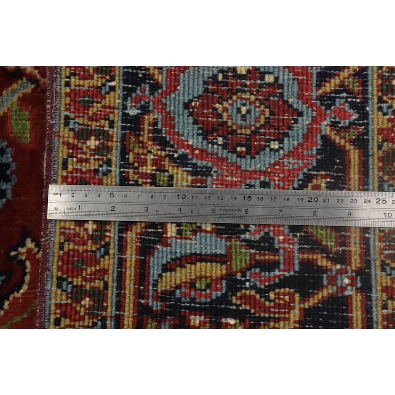 Hand Knotted Oriental 100% Wool Carpet Traditional Floral Oranges & Rust Heriz Area Rug - 8' 6'' X 6' 5''