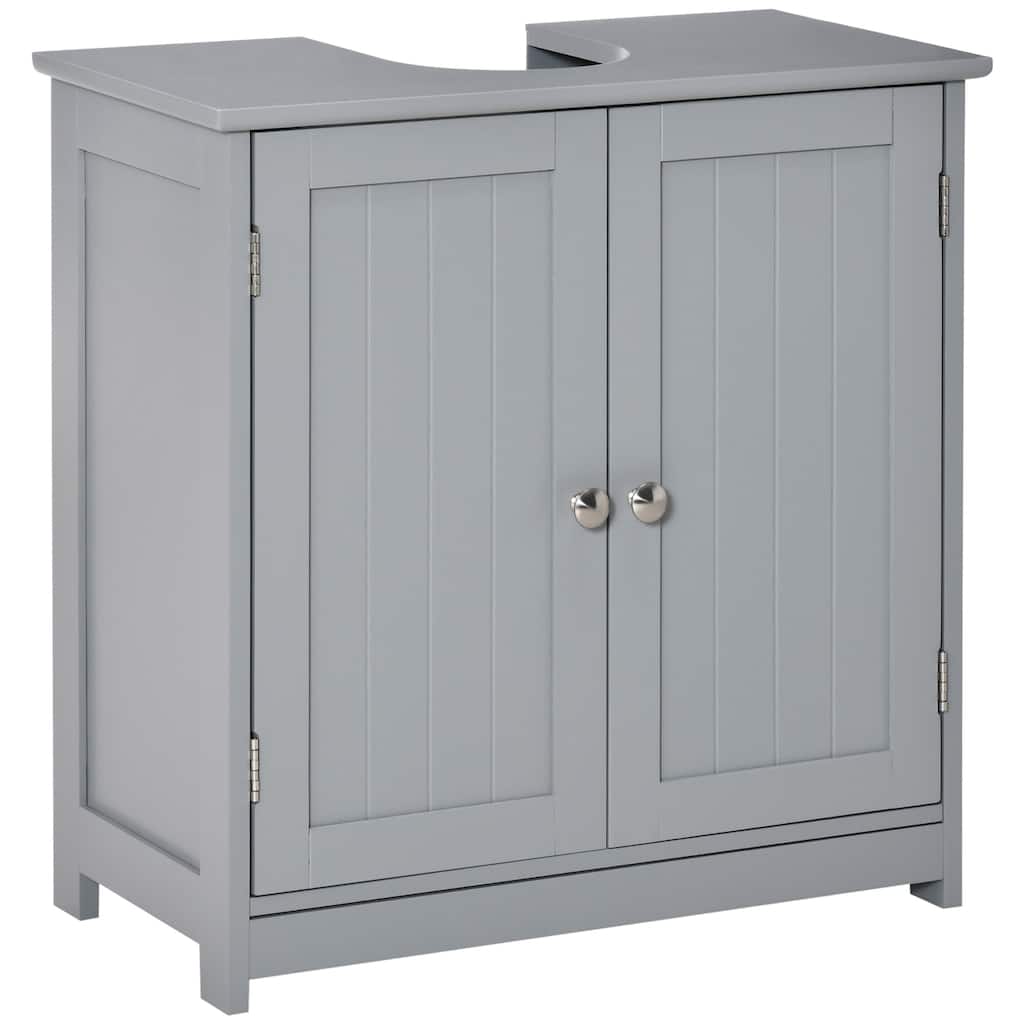 Pedestal Sink Storage Cabinet, Vanity Base Cabinet, Under Sink with U-shape Cut-Out and Adjustable Internal Shelf, Gray