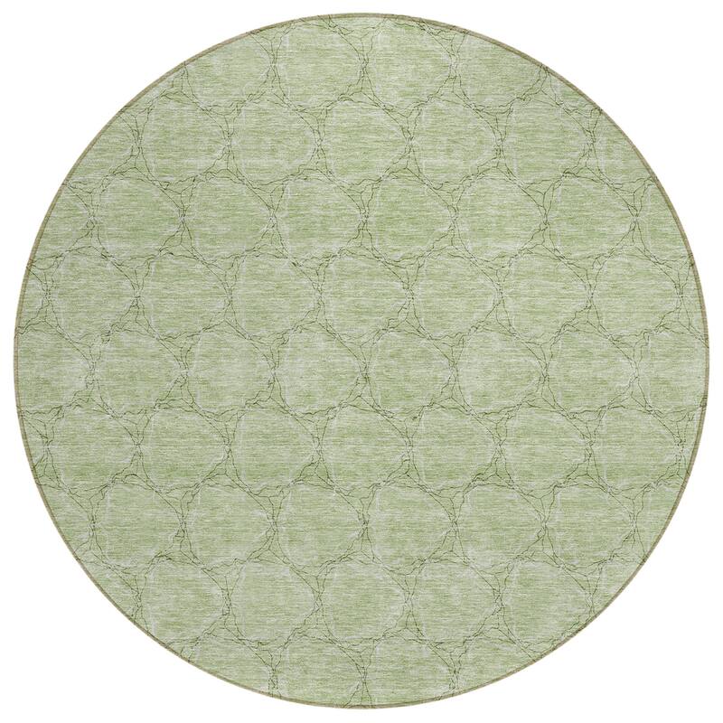 Machine Washable Indoor/ Outdoor Abstract Trellis Chantille Rug