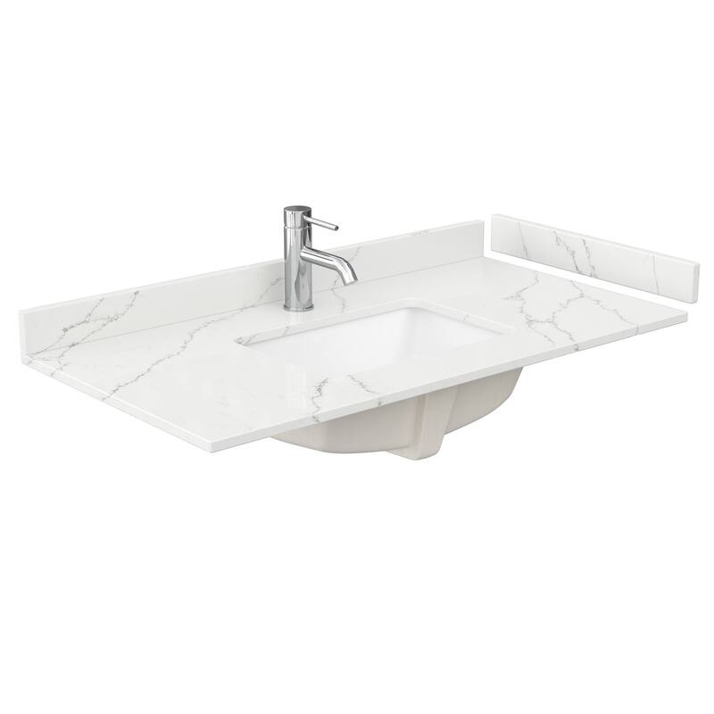Beckett TK 42-inch Single Vanity, Single Hole Quartz Top