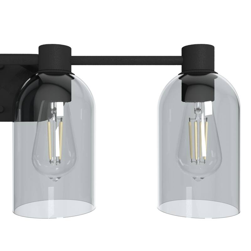 Hunter Lochemeade 4-Light Vanity Wall Light, Damp-Rated - Bathroom, Laundry - Modern Farmhouse, Contemporary, Industrial