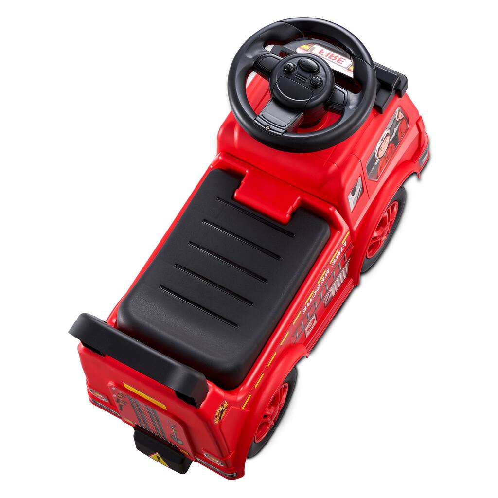 Toddler Ride On Push Car for Ages 1-3, Red Sit-to-Stand with Music Steering Wheel & Storage