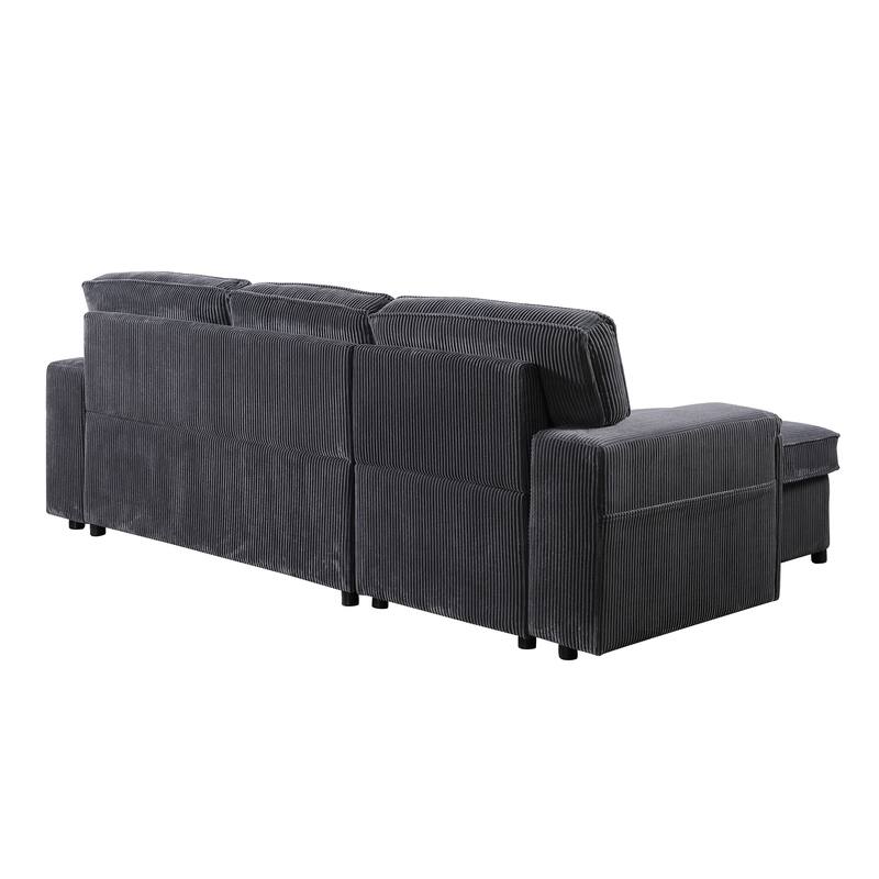 Sleeper Sectional with Storage, Upholstered Convertible Sofa Bed