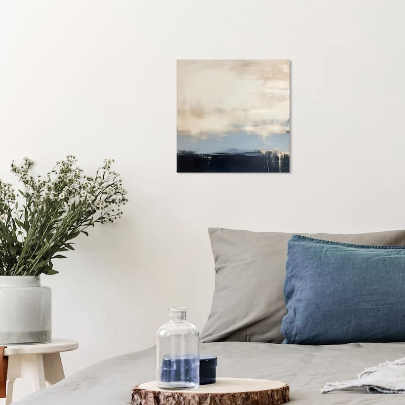 Wynwood Studio Canvas Abstract After Thunderstorm White and Antique White Modern & Contemporary Wall Art Canvas Print - 12 x 12