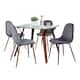 Option Grey Velvet/Clear Glass/Walnut Wood