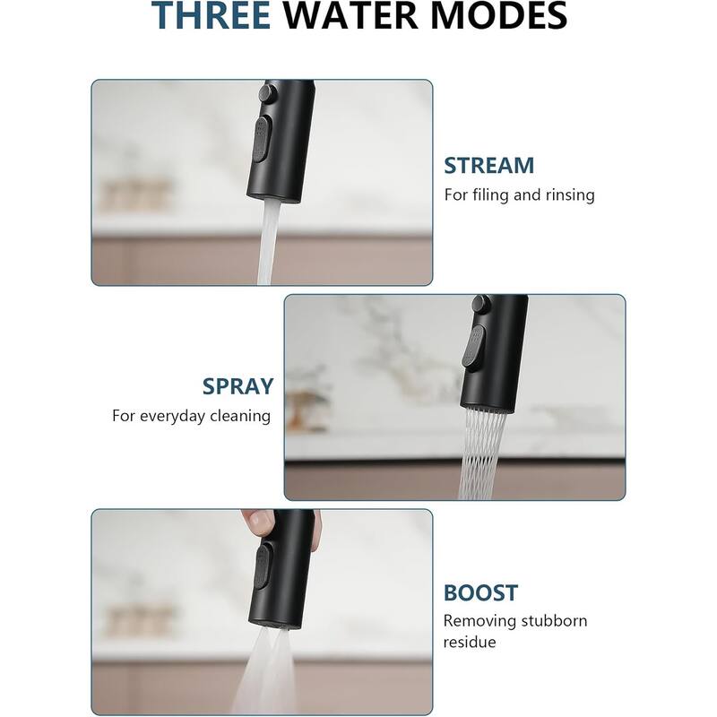 Lefton Touchless Pull-Out Kitchen Faucet, Hands Free Motion Sensor Activated, Battery-Free Temperature Display, KF2206