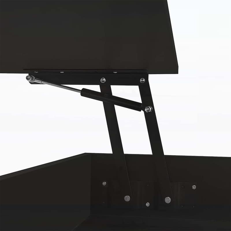 Modern Design Lift-Top Coffee Table with 2 Drawers,LED Lights for Living Room