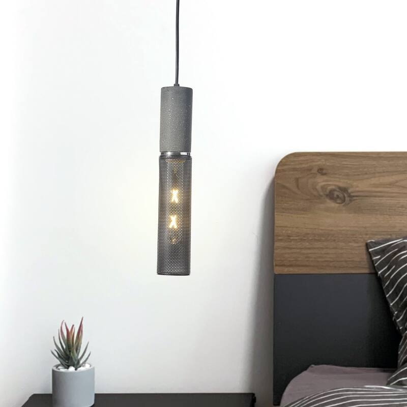 1-Light Industrial Style Concrete Pendant Light
