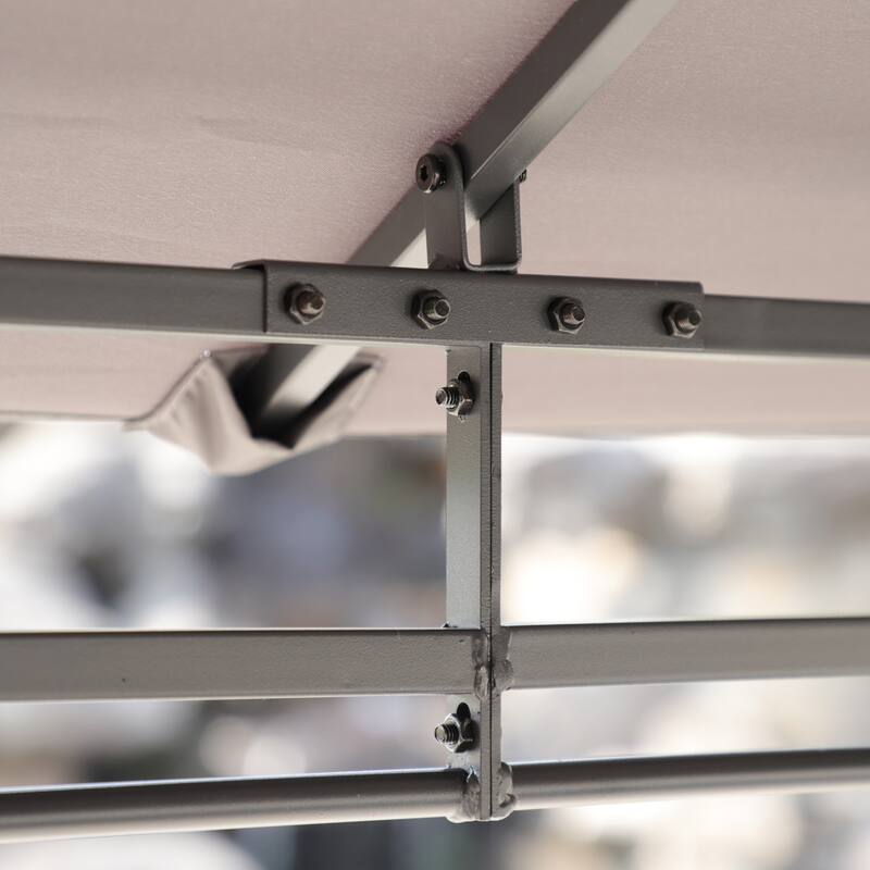 13x10 FT Outdoor Large Patio Shade Canopy with Ventilated Double Roof and Detachable Mesh Cover