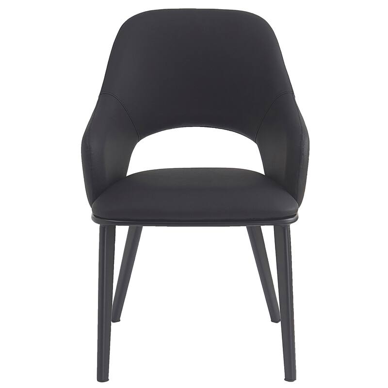 Modern Faux Leather and Metal Dining Chair, Set of 4