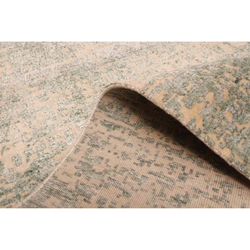 ECARPETGALLERY Hand-knotted Legacy Dark Green Silk, Wool Rug - 2'6 x 12'1