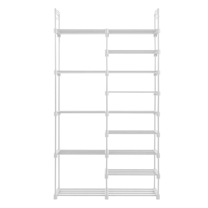 Minimalist Shoe Rack with Iron Frame Durable Non-Woven Storage Organizer for Shoes & Boots