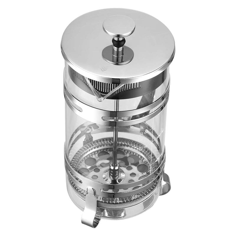 Large 34oz Glass French Press with Stainless Steel Filter - 6.69 x 4.13 x 8.46 inch