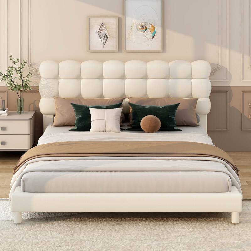 Upholstered Platform Bed with Soft Headboard