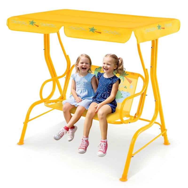 Costway 2-Seater Toddler Porch Swing Chair with Metal Stand Adjustable - See Details
