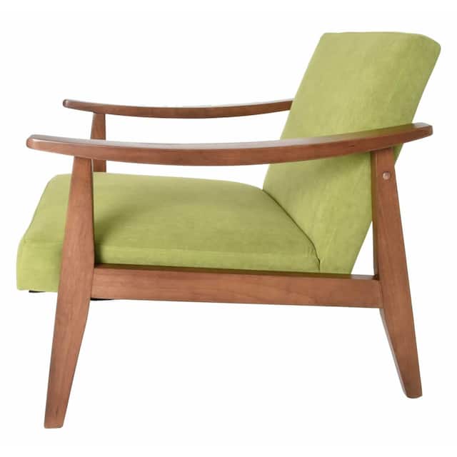Zenvida Mid Century Modern Accent Armchair Solid Hardwood Upholstered