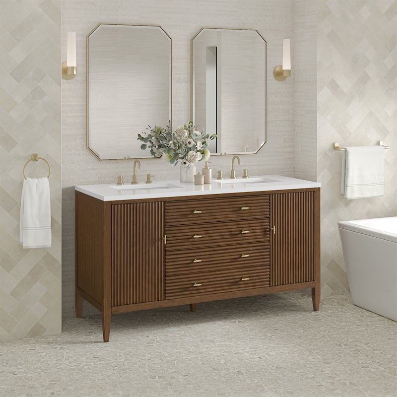 James Martin Vanities 485-V60D-3WZ Myrrin 60" Double Basin Wood Vanity