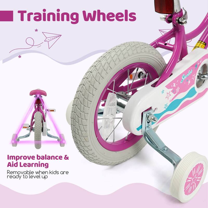 Costway 12”/14”/16”/18” Kids Bicycle with Dual Brake System Adjustable