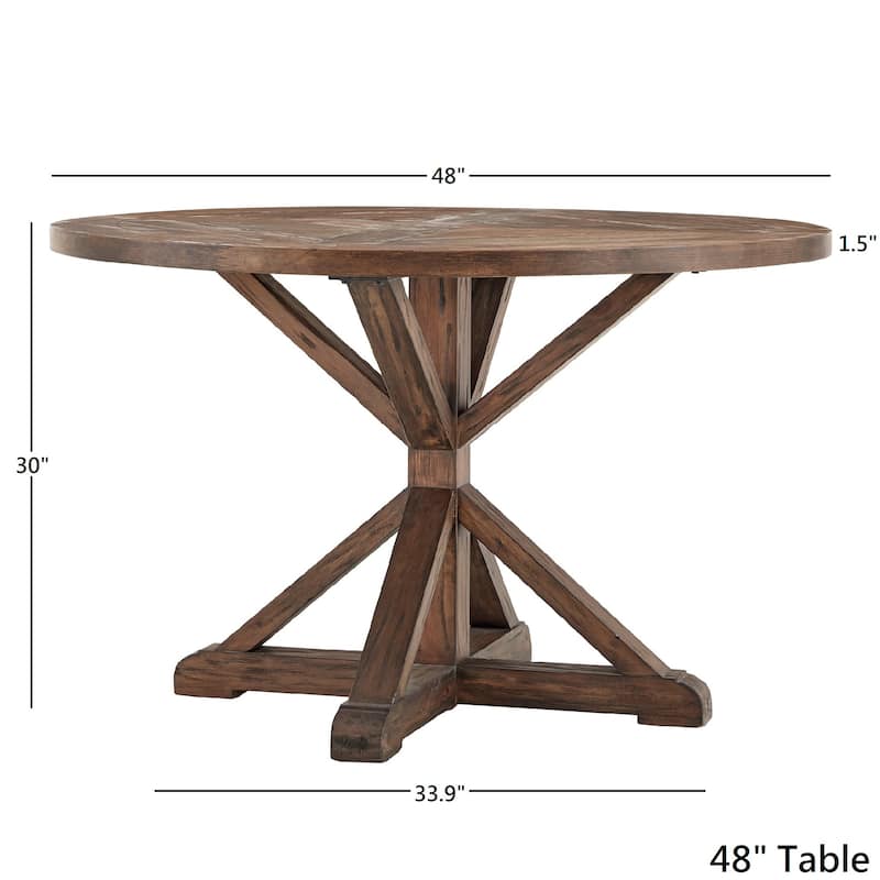 Benchwright Brown Finish Round Dining Table by iNSPIRE Q Artisan - 48" Table