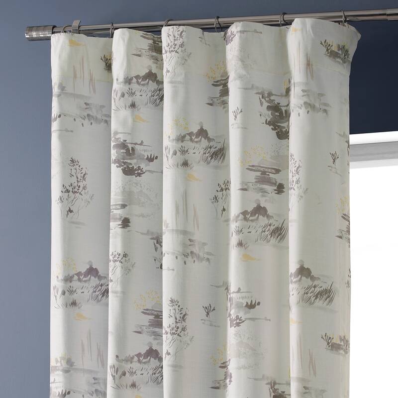 Exclusive Fabrics Textured Cotton Printed Curtains for Bedroom and Living room (1 Panel)