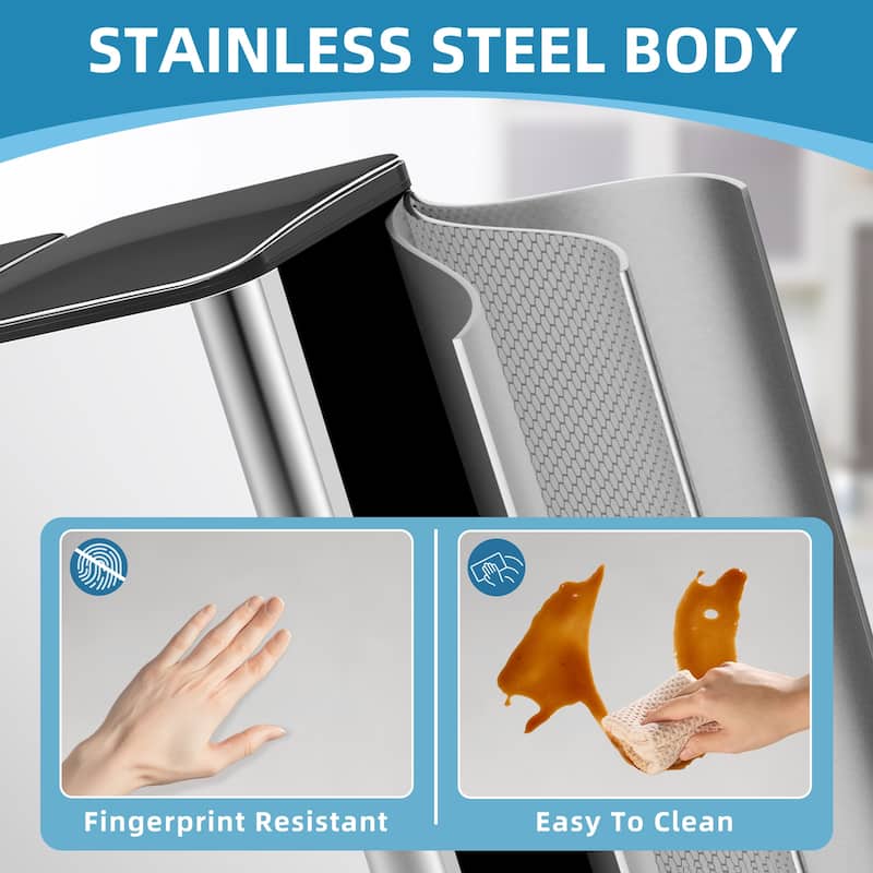 Kitchen Trash Can, 16 Gallon Garbage Can with Dual Inner Bins, Large Capacity 60/80 Liter Trash Can with Soft-Close Foot Pedal