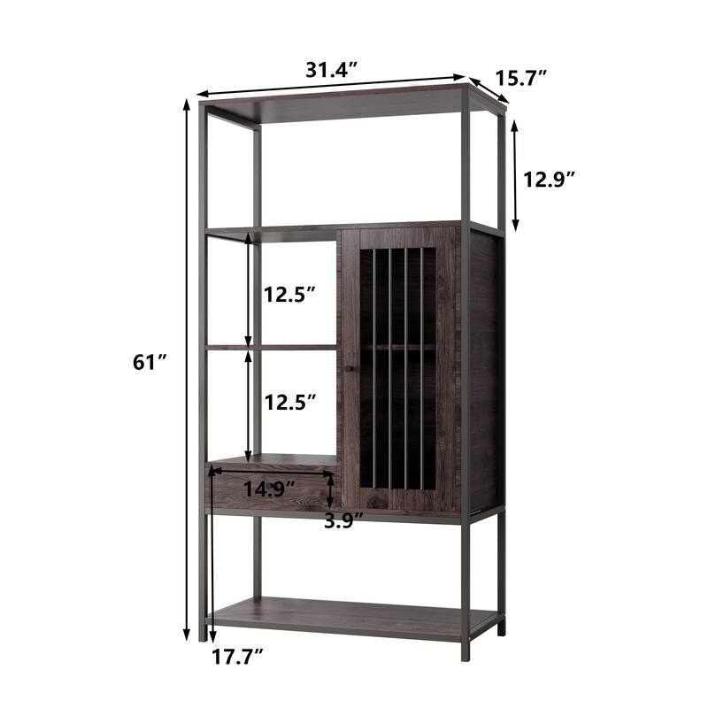 5 Tier Display Shelf with Doors and Drawers Bed Bath & Beyond 36588499