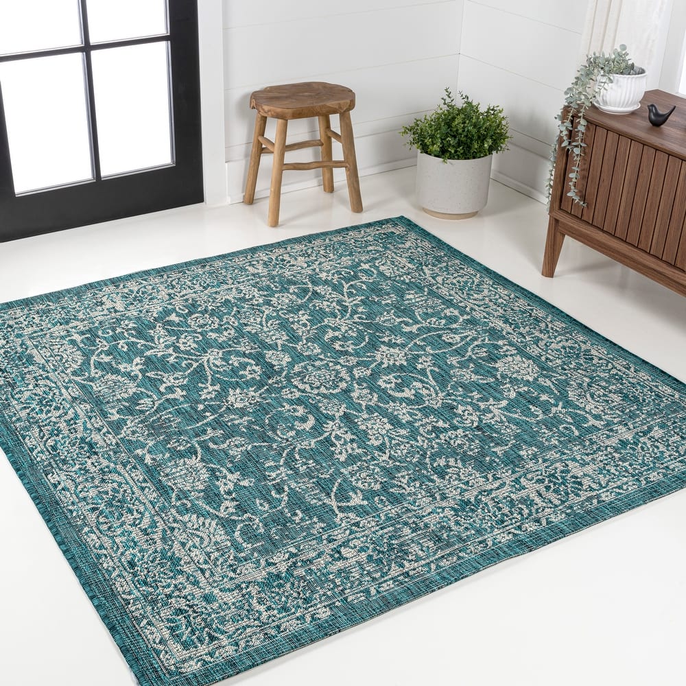 JONATHAN Y Sinjuri Bohemian Textured Weave Floral Indoor/Outdoor Area Rug