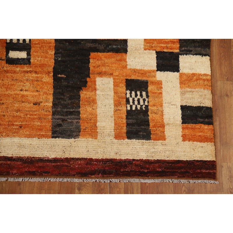 Tribal Geometric Moroccan Oriental Area Rug Handmade Wool Carpet - 6'9" x 9'10"