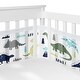 preview thumbnail 3 of 4, Blue Green Modern Dinosaur Boy Sweet Jojo Designs 6p Crib Bedding + BreathableBaby Breathable Mesh Liner Dino Boho