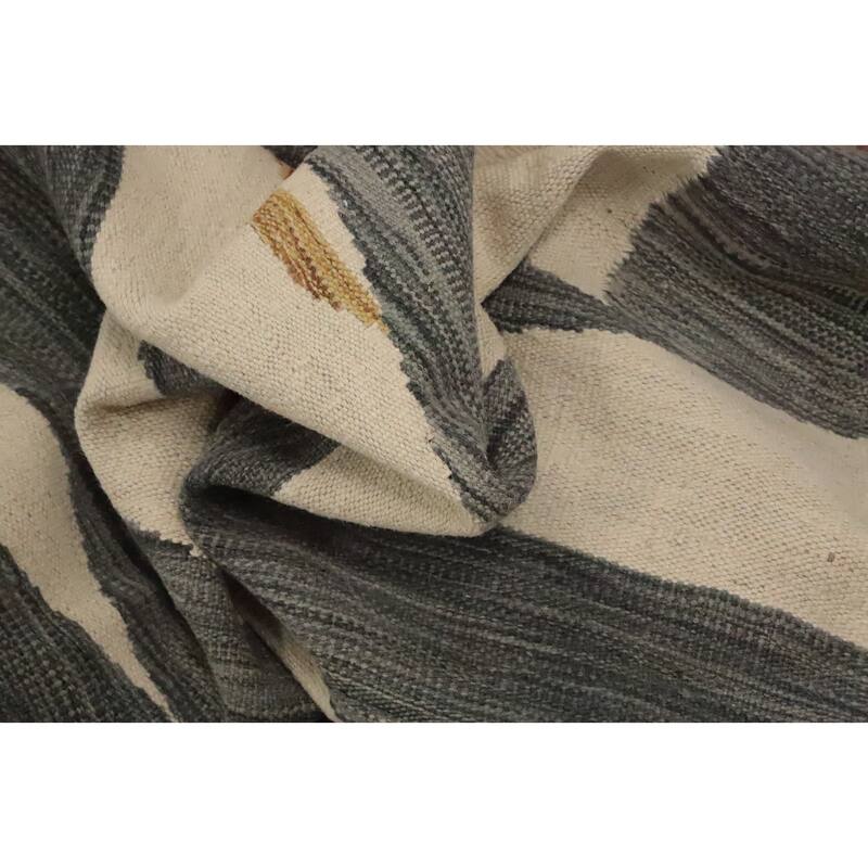 Hand Woven Oriental 100% Wool Carpet Southwestern Modern Beige & Ivories Kilim Area Rug - 10' 0'' X 6' 7''