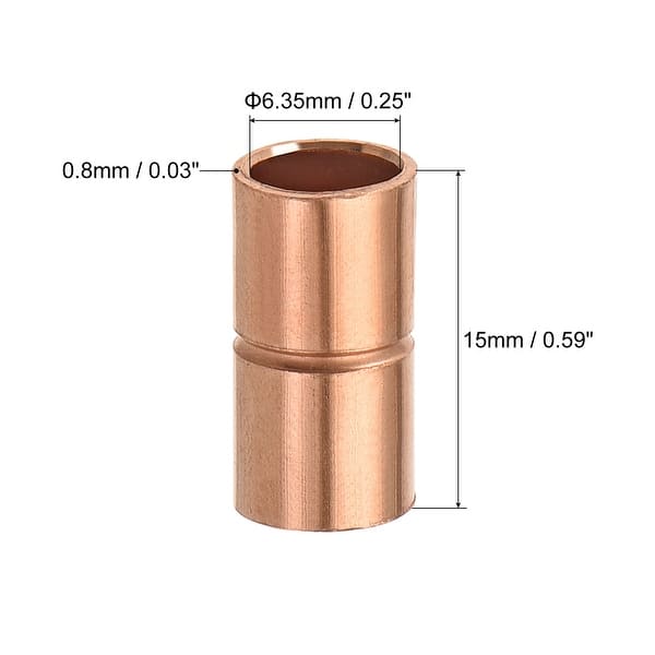 Copper Riser Tube On Stop Copper Pipe Straight Connecting Adapter with Rolled Tube Stop C x C ...