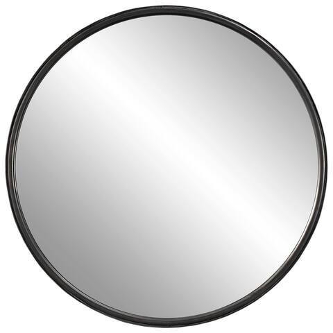 Uttermost Dawsyn Aged Black Round Mirror