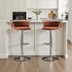 preview thumbnail 15 of 155, Velvet Upholstered Adjustable Bar Stool Swivel Counter Chair Set of 2 Set of 2 - Orange/Silver