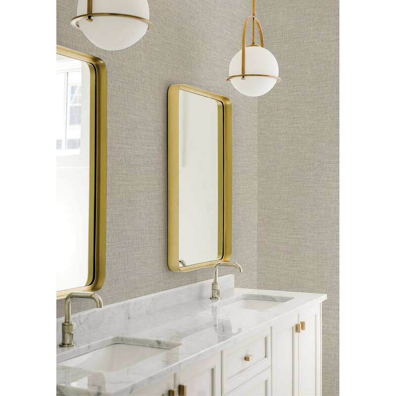 A-Street Prints In The Loop Neutral Faux Grasscloth Wallpaper