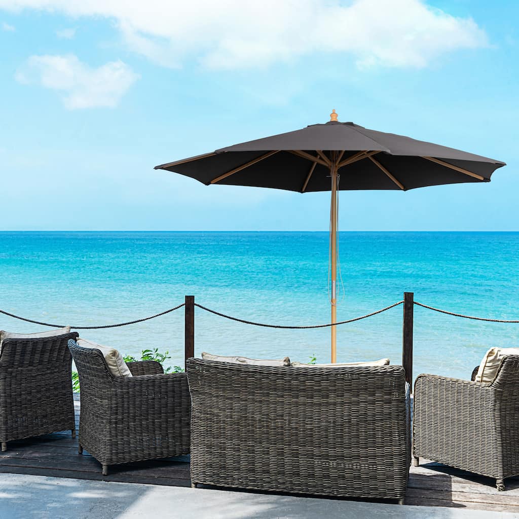 Island Umbrella Cenote 9-ft Octagon Market Umbrella - Breez-Tex Canopy
