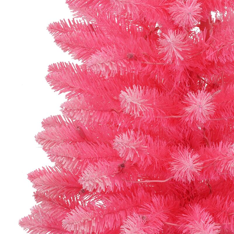 Puleo International 4 ft Pre-Lit Pink Artificial Tree in Burlap Sac