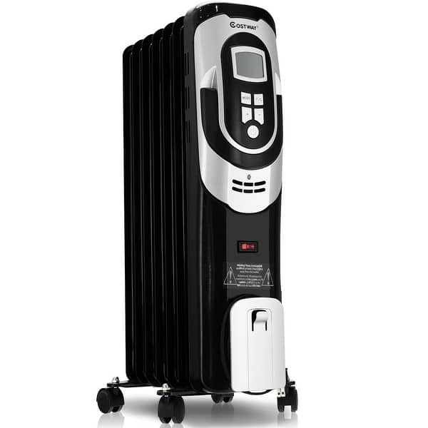 Costway 1500W Electric Oil Filled Radiator Space Heater 7-Fin