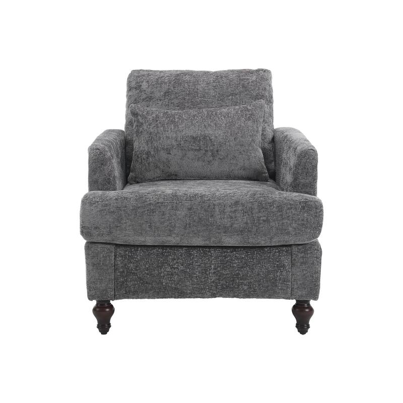 Wood Frame Armchair, Modern Accent Chair Lounge Chair for Living Room