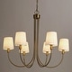 preview thumbnail 11 of 19, Mid-Century Modern Gold 6/8-Light French Chandelier Fabric Pendant Lights for Dining Room